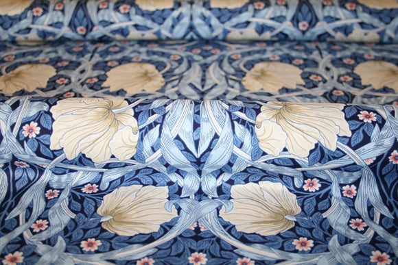William Morris 'Small Pimpernel Blue' Bomuld
