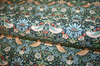 William Morris 'Mini Strawberry Thief Marine' Bomuld