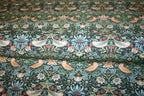 William Morris 'Mini Strawberry Thief Marine' Bomuld