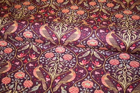 William Morris 'Seasons by May Mulberry' Bomuld