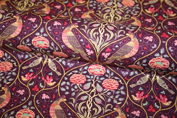 William Morris 'Seasons by May Mulberry' Bomuld