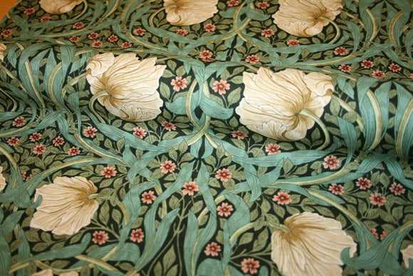 William Morris 'Small Pimpernel Green' Bomuld