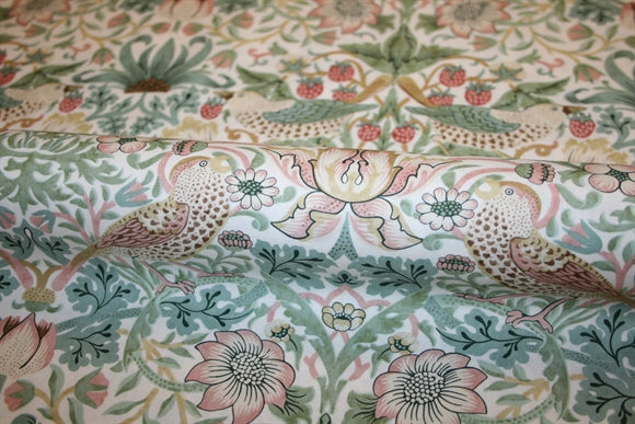 William Morris 'Strawberry Thief Olive' Bomuld