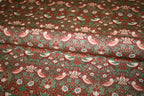 William Morris 'Mini Strawberry Thief Wine' Bomuld