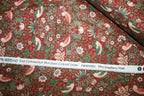 William Morris 'Mini Strawberry Thief Wine' Bomuld