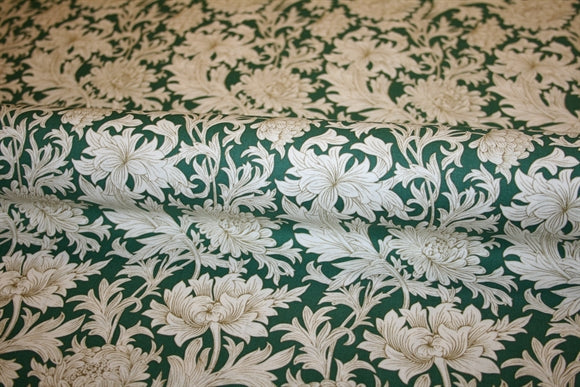 William Morris 'Chrysanthemum Toile Forest' Bomuld