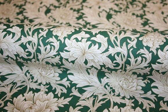 William Morris 'Chrysanthemum Toile Forest' Bomuld