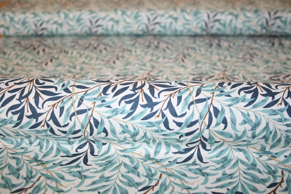 William Morris 'Willow Boughs Mint' Bomuld