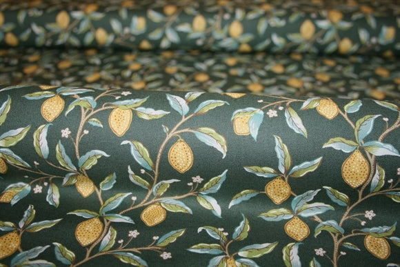 William Morris 'Lemon Tree Dark Green' Bomuld