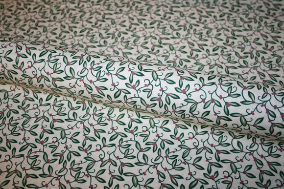 William Morris 'Mistletoe Cream' Bomuld