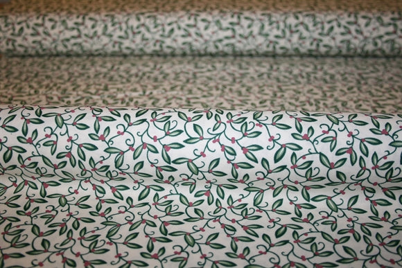William Morris 'Mistletoe Cream' Bomuld