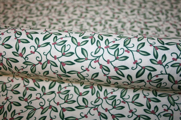 William Morris 'Mistletoe Cream' Bomuld