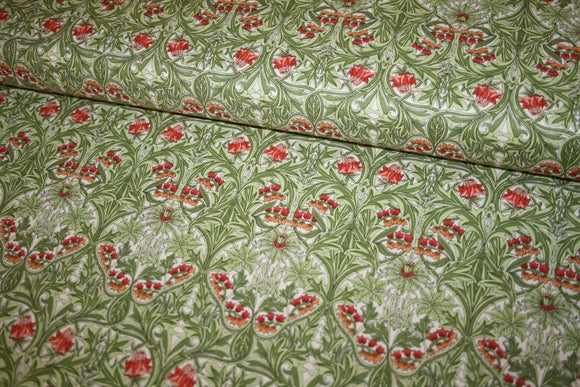 William Morris 'Bluebell Leafgreen' Bomuld