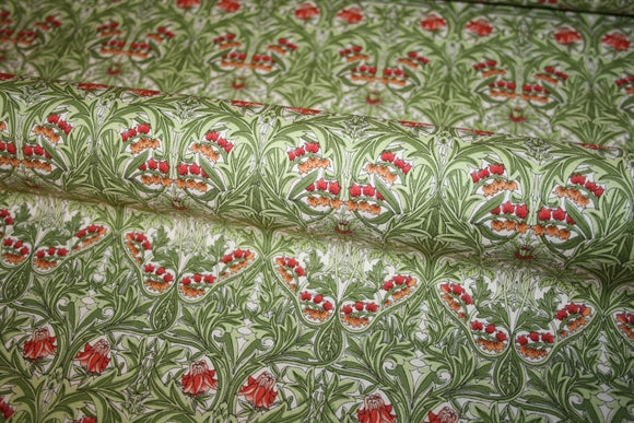 William Morris 'Bluebell Leafgreen' Bomuld