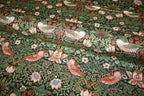 William Morris 'Medium Strawberry Thief Green' Bomuld