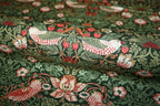 William Morris 'Medium Strawberry Thief Green' Bomuld