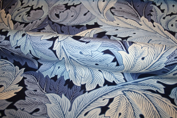 William Morris 'Large Acanthus Blue' Bomuld