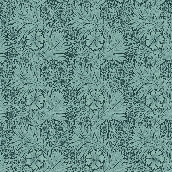 William Morris 'Marigold Teal' Bomuld