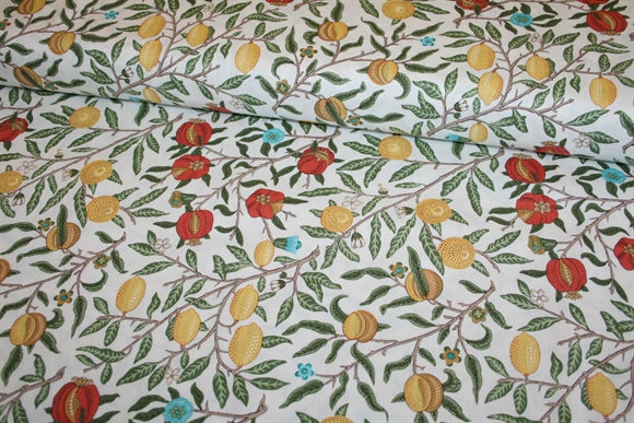 William Morris 'Fruit White' Bomuld