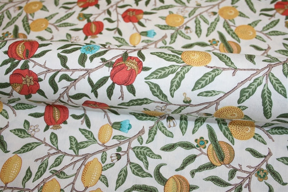 William Morris 'Fruit White' Bomuld