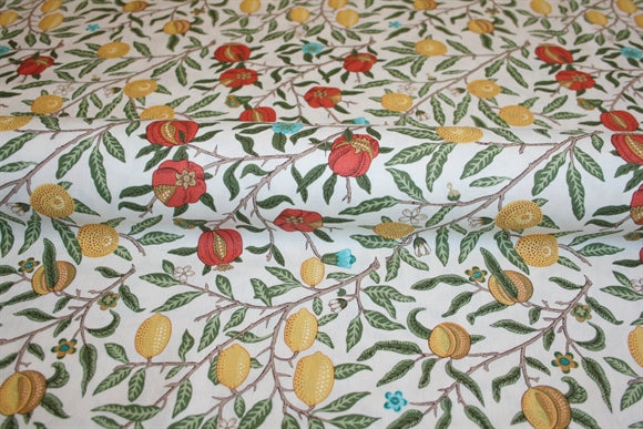 William Morris 'Fruit White' Bomuld
