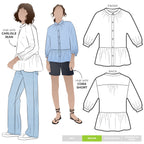 'Blossom' bluse symønster (str. 32-44)