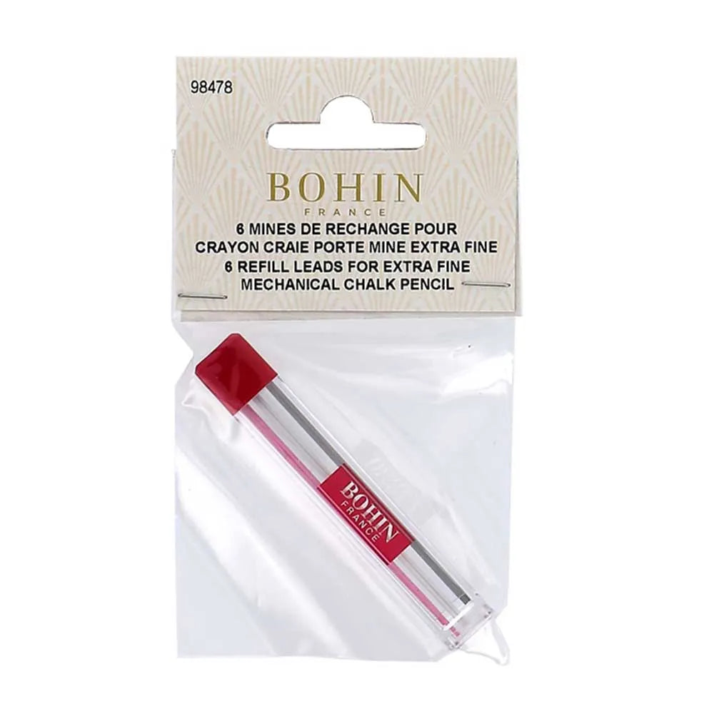 Refill til Bohin kridtblyant 0,9 mm – 6 assorterede stifter