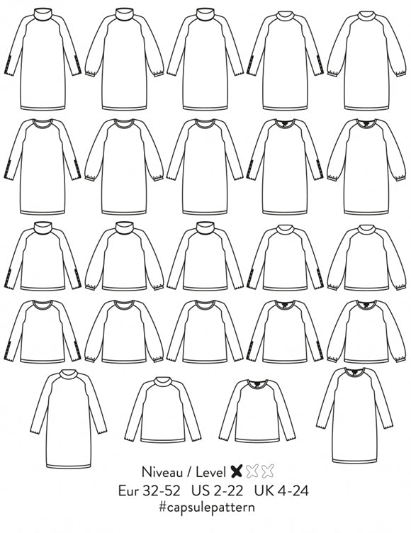 'Capsule' kjole og bluse symønster