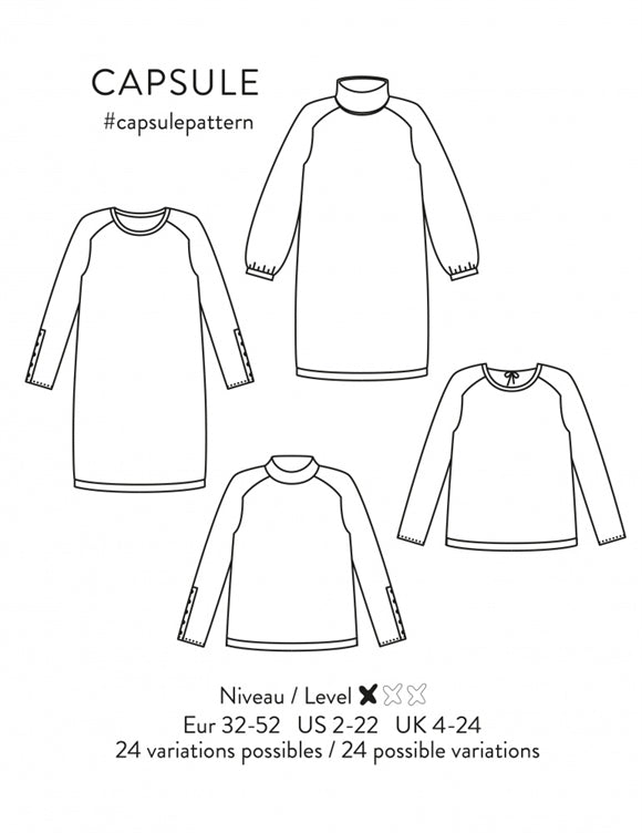 'Capsule' kjole og bluse symønster