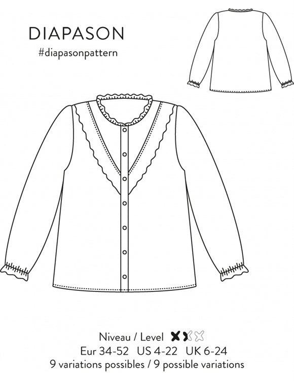 'Diapason' bluse symønster