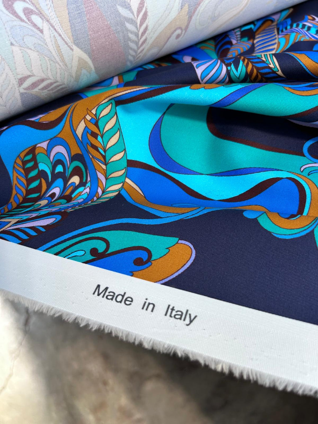 Blu Ravello – italiensk bomuldsstof