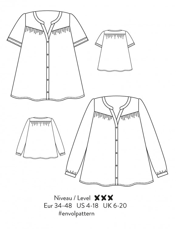 'Envol' skjortebluse symønster