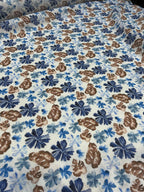 Fiore Blu – italiensk hørstof med blomsterprint