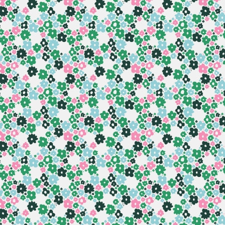Cotton + Steel bomuld med små blomster