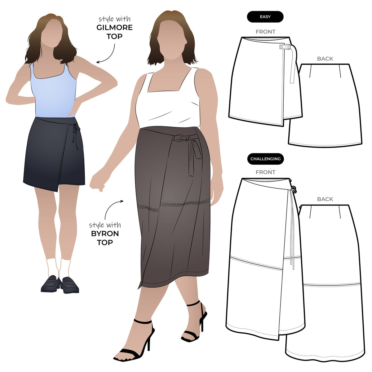 Octavia - symønster til nederdel | Style Arc