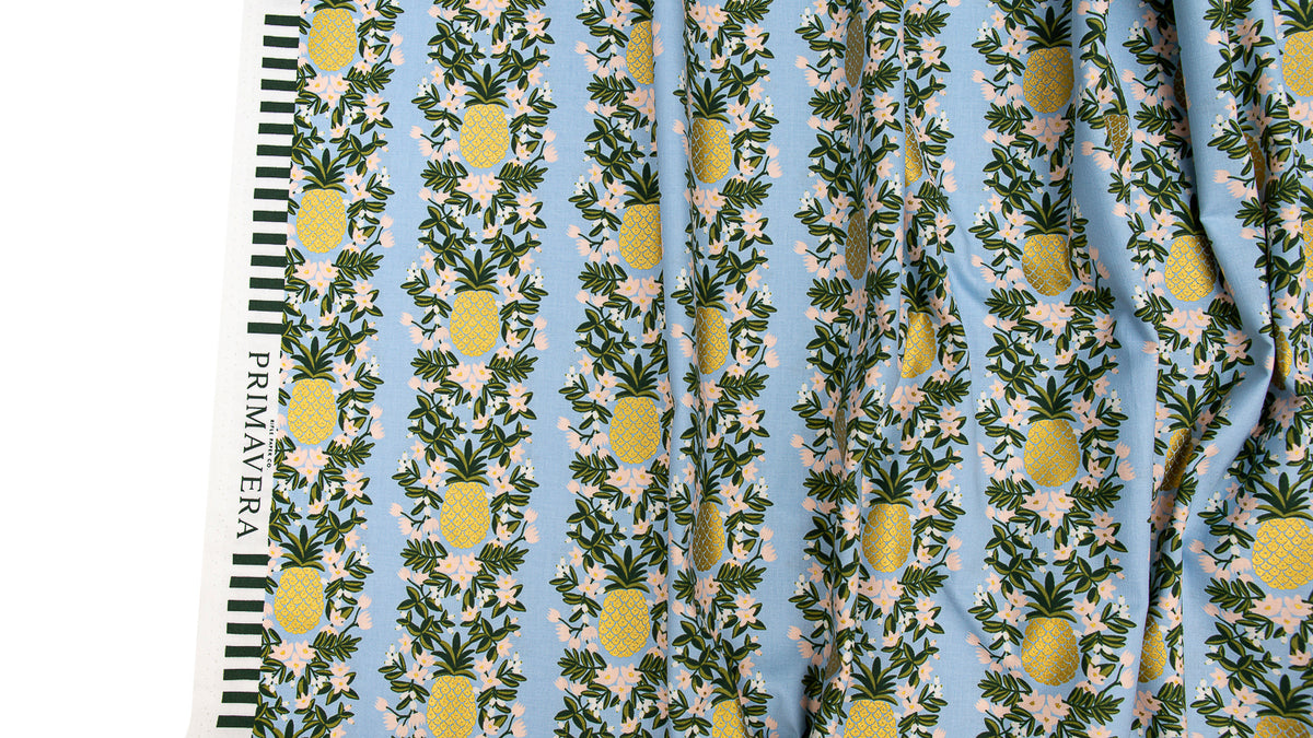 Pineapple Stripe - bomuldsstof | Rifle Paper Co.