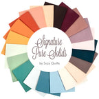 Farvekoordineret Fat Quarter pakke i 100% bomuld fra Signature Pure Solids til patchwork, quiltning og kreative syprojekter