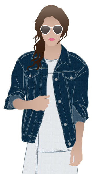 Stevie - symønster til denim jakke (str. 32-44) | Style Arc