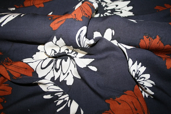 'Rusty Flowers' Viscose