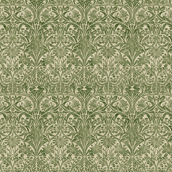 William Morris stof \'Medium Bluebell Green\'