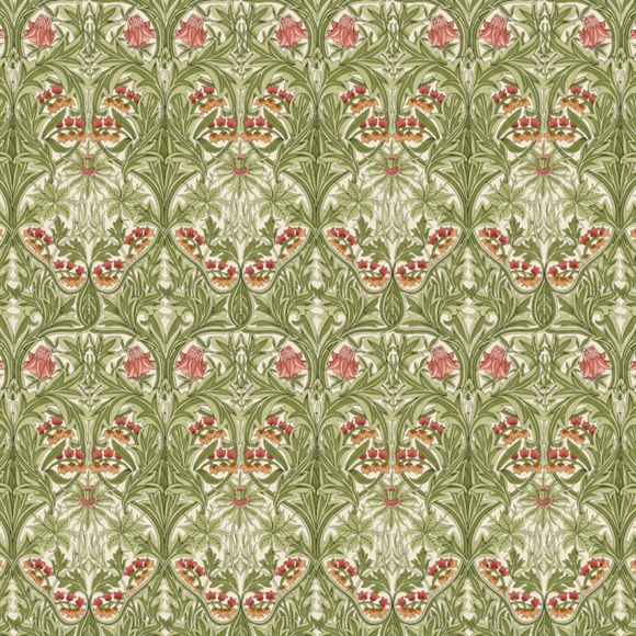 William Morris stof \'Bluebell Leafgreen\'