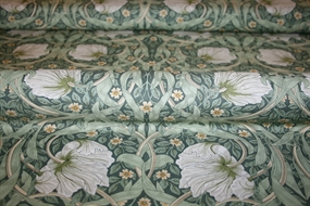 William Morris bomuld stof i grønne toner 'Pimpernel'