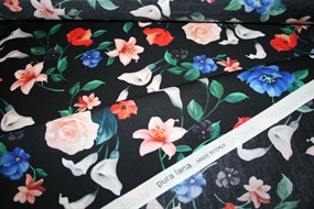 Blomstret uld twill deadstock 'Lana Fiori'